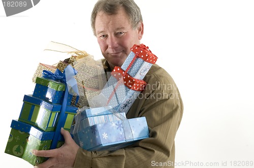 Image of man with presents gifts