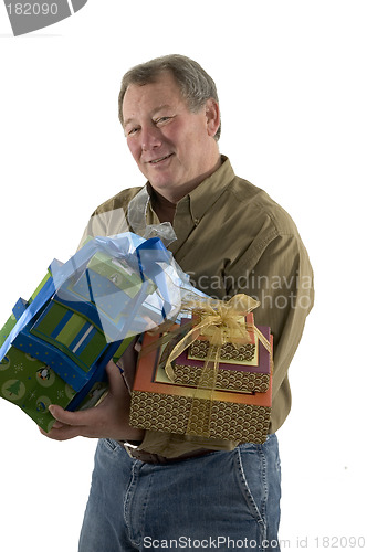 Image of man with presents gifts