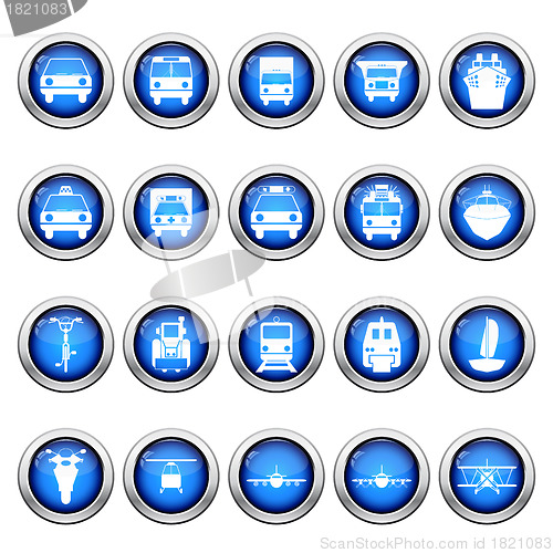 Image of transportation icon set