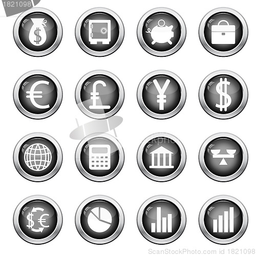 Image of financial icon set