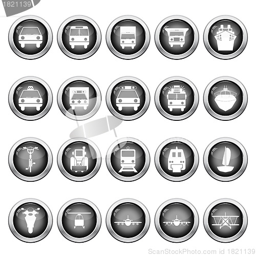 Image of transportation icon set