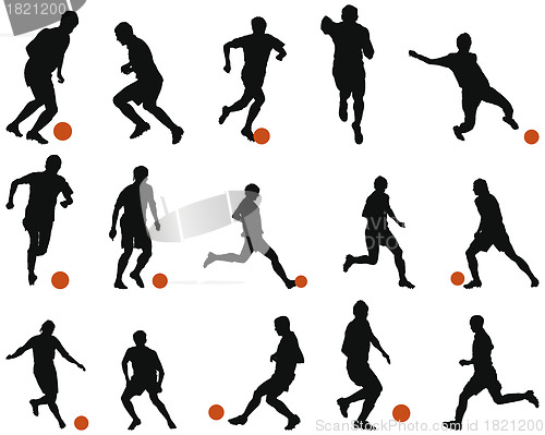 Image of Football (soccer) silhouette set
