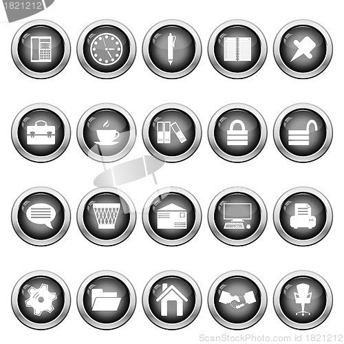 Image of business and office icon set
