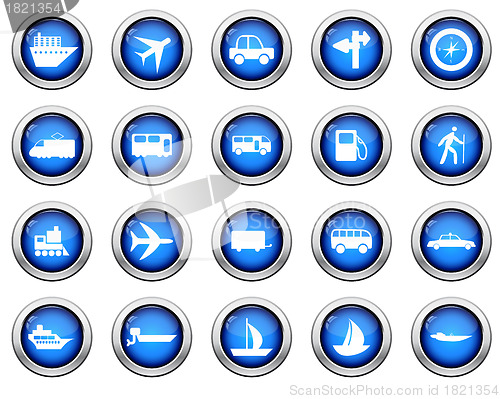 Image of transportation icon set