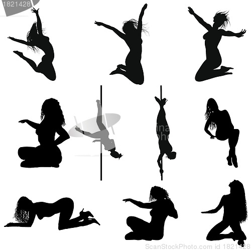 Image of erotic silhouette set