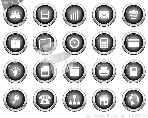 Image of business and office icon set