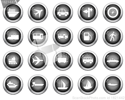 Image of transportation icon set