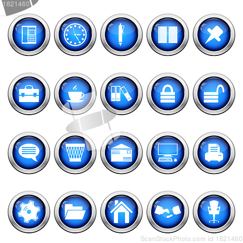 Image of business and office icon set