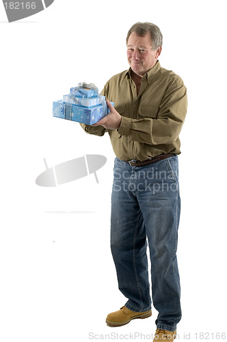 Image of man with presents gifts