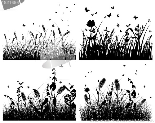 Image of set of grass silhouettes