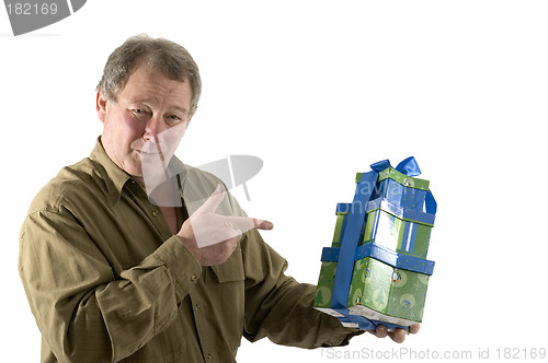 Image of man with presents gifts
