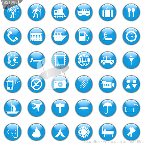 Image of travel icons set