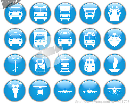 Image of transportation icon set