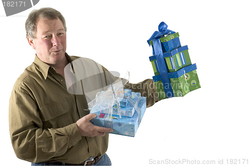 Image of man with presents gifts