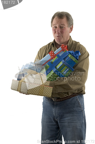 Image of man with presents gifts