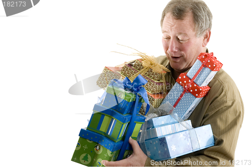 Image of man with presents gifts