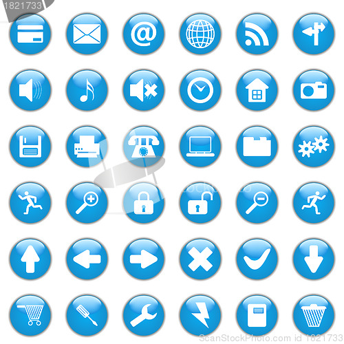 Image of business and office icon set