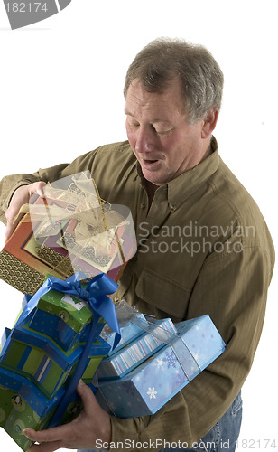 Image of man with presents gifts