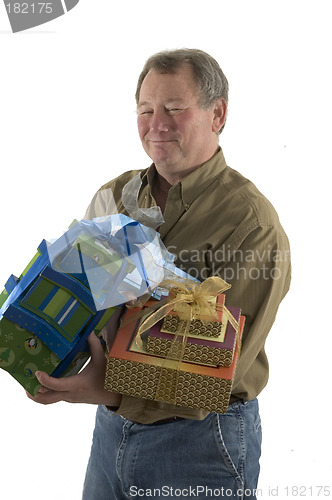 Image of man with presents gifts