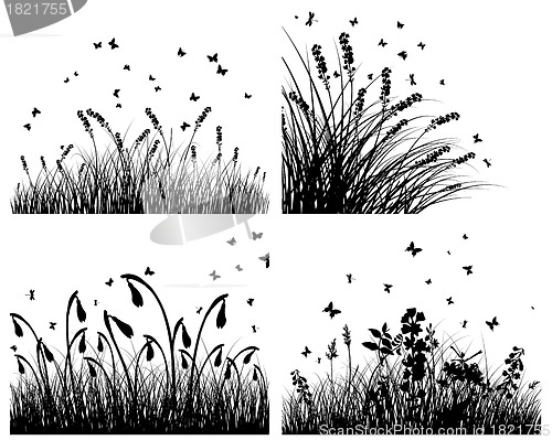 Image of set of grass silhouettes