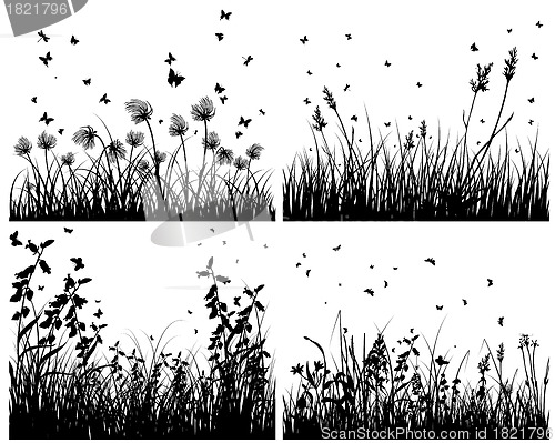 Image of set of grass silhouettes
