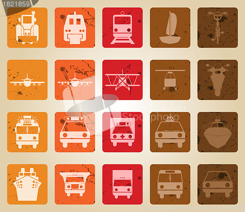 Image of transportation icon set