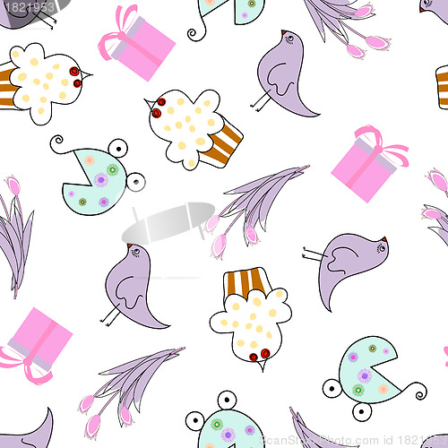 Image of greeting seamless pattern