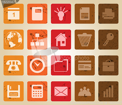 Image of business and office icons set