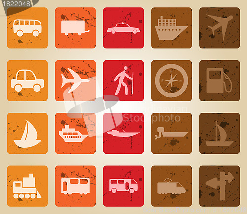 Image of transportation icon set