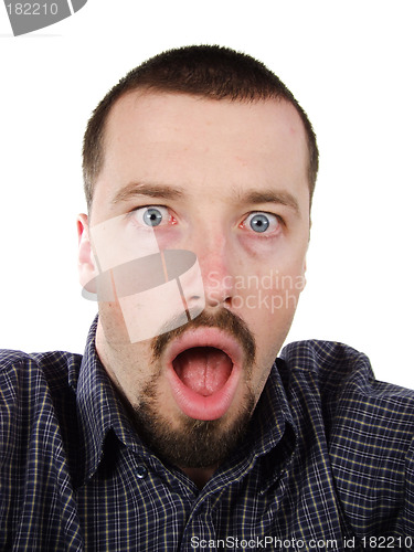 Image of Surprised young man portrait