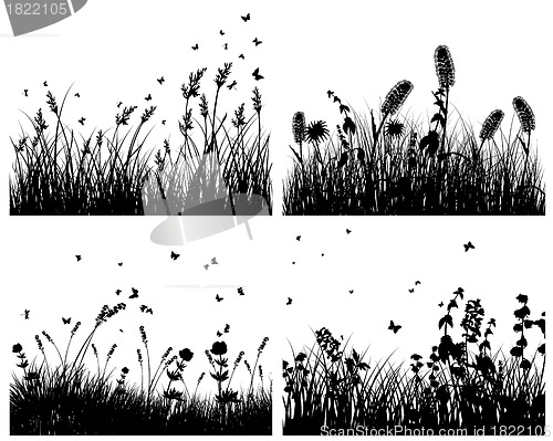 Image of set of grass silhouettes