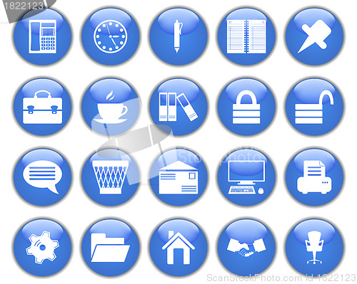 Image of business and office icon set