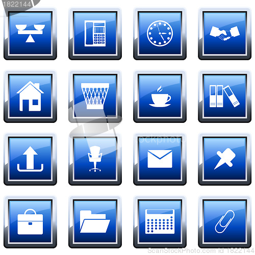 Image of business and office icon set