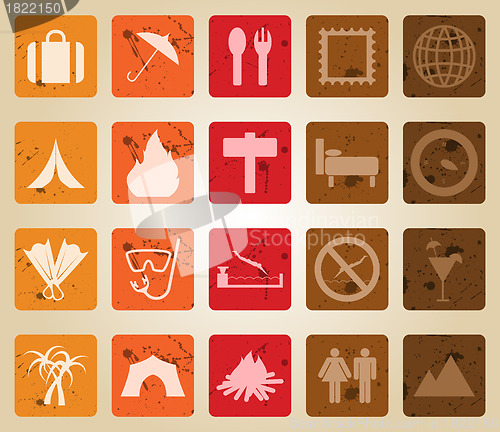 Image of travel icon set