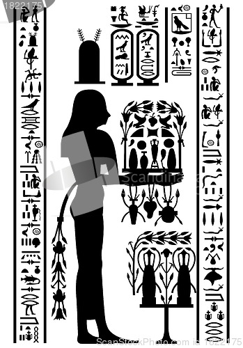 Image of egyptian hieroglyphs and fresco