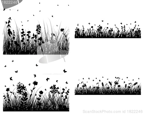 Image of set of grass silhouettes