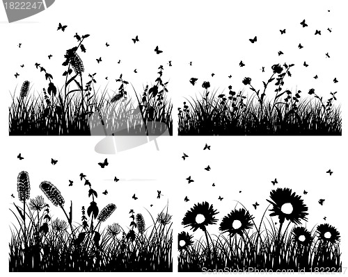 Image of set of grass silhouettes