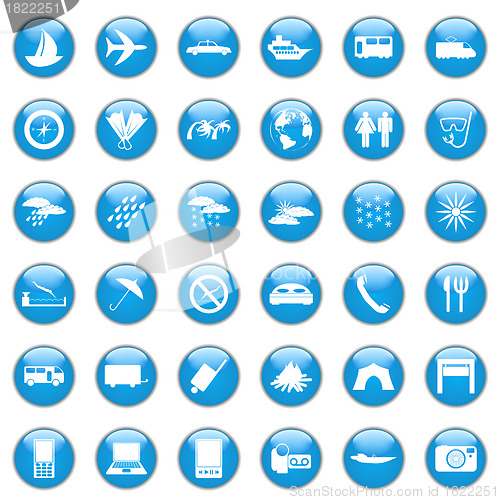 Image of transportation icon set
