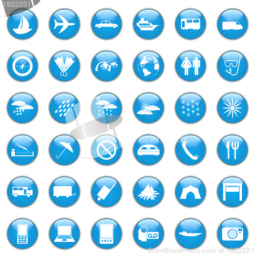 Image of transportation icon set