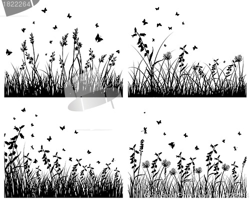 Image of set of grass silhouettes
