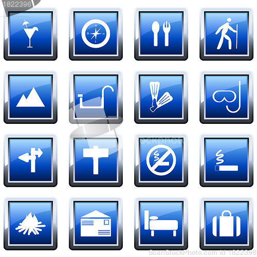 Image of travel icons set