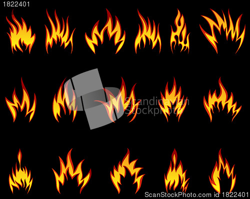 Image of fire icon set