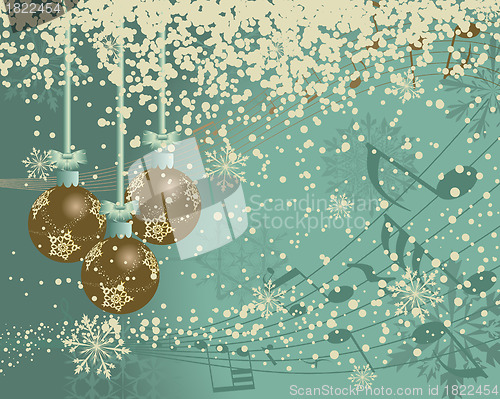 Image of Retro vector Christmas (New Year) card
