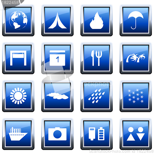 Image of travel icons set