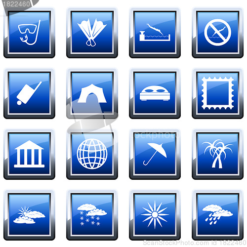 Image of travel icons set