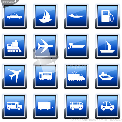 Image of transportation icon set