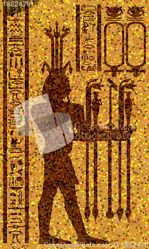 Image of egyptian hieroglyphs and fresco