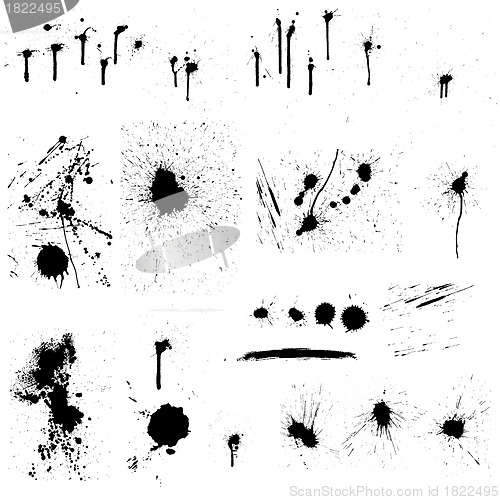 Image of grunge vector background set 