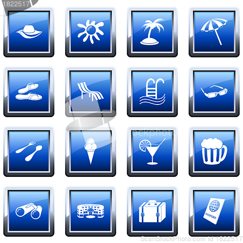 Image of travel icons set