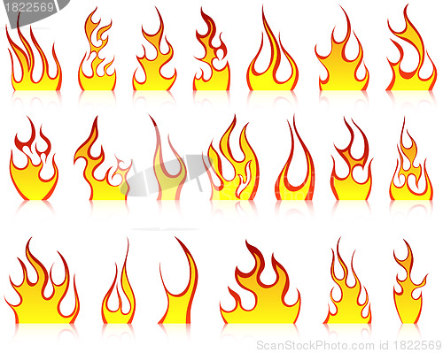 Image of fire icon set